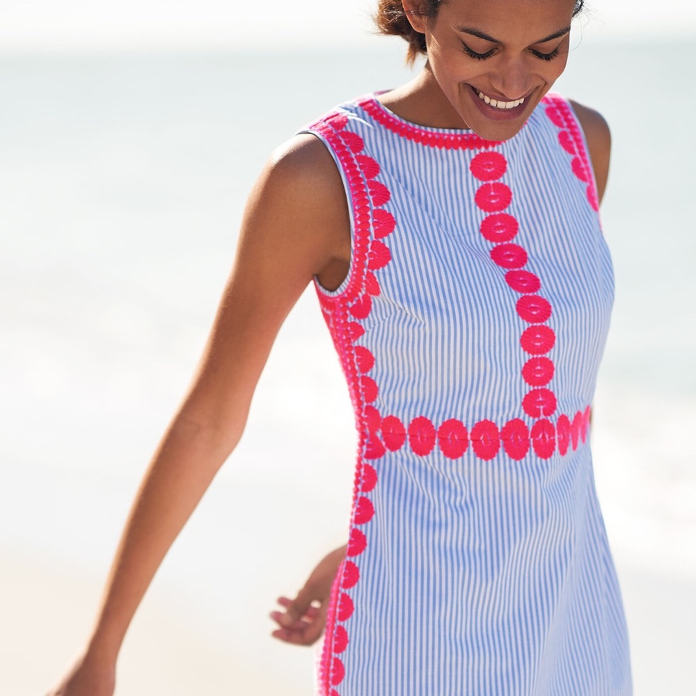 vineyard vines Striped Embroidered Shift Dress 4